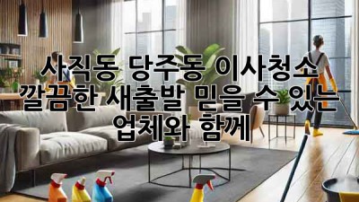 사직동 당주동 이사청소: 깔끔한 새출발, 믿을 수 있는 업체와 함께!